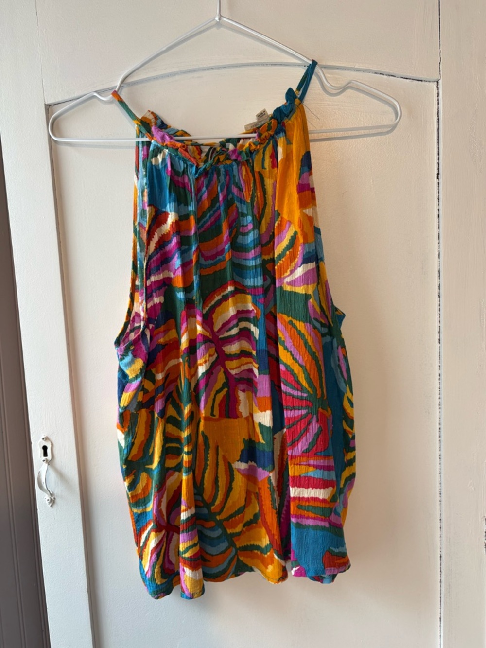 Christian Soriano Multicolor Tropical Print Halter Tank Top